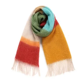 Oversized Color Block Winter Scarf