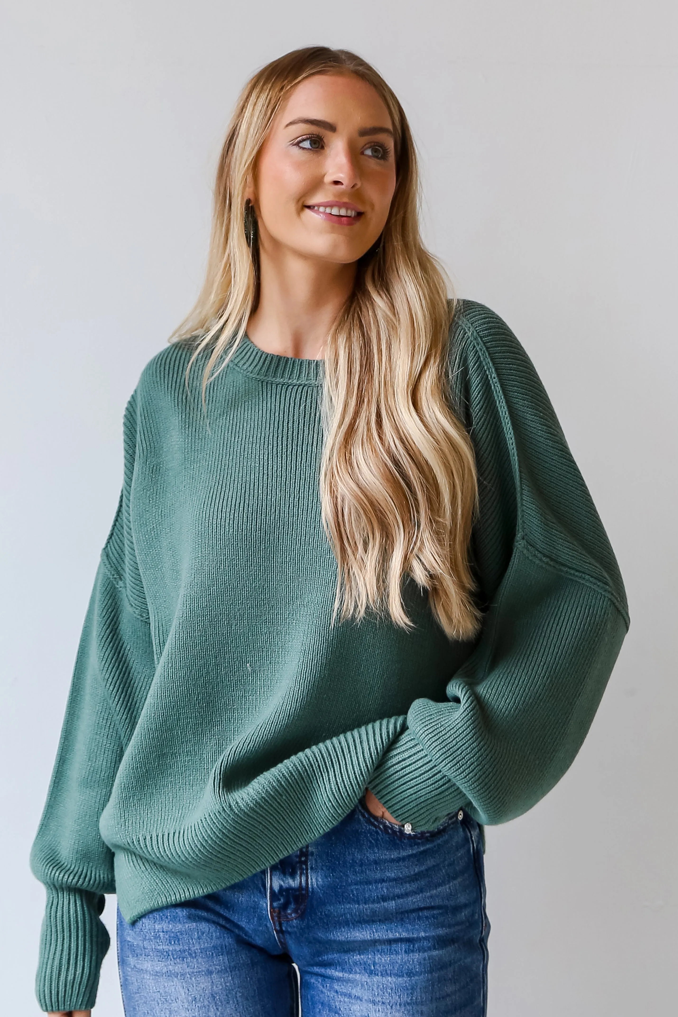 Parker Sage Oversized Sweater - DOORBUSTER