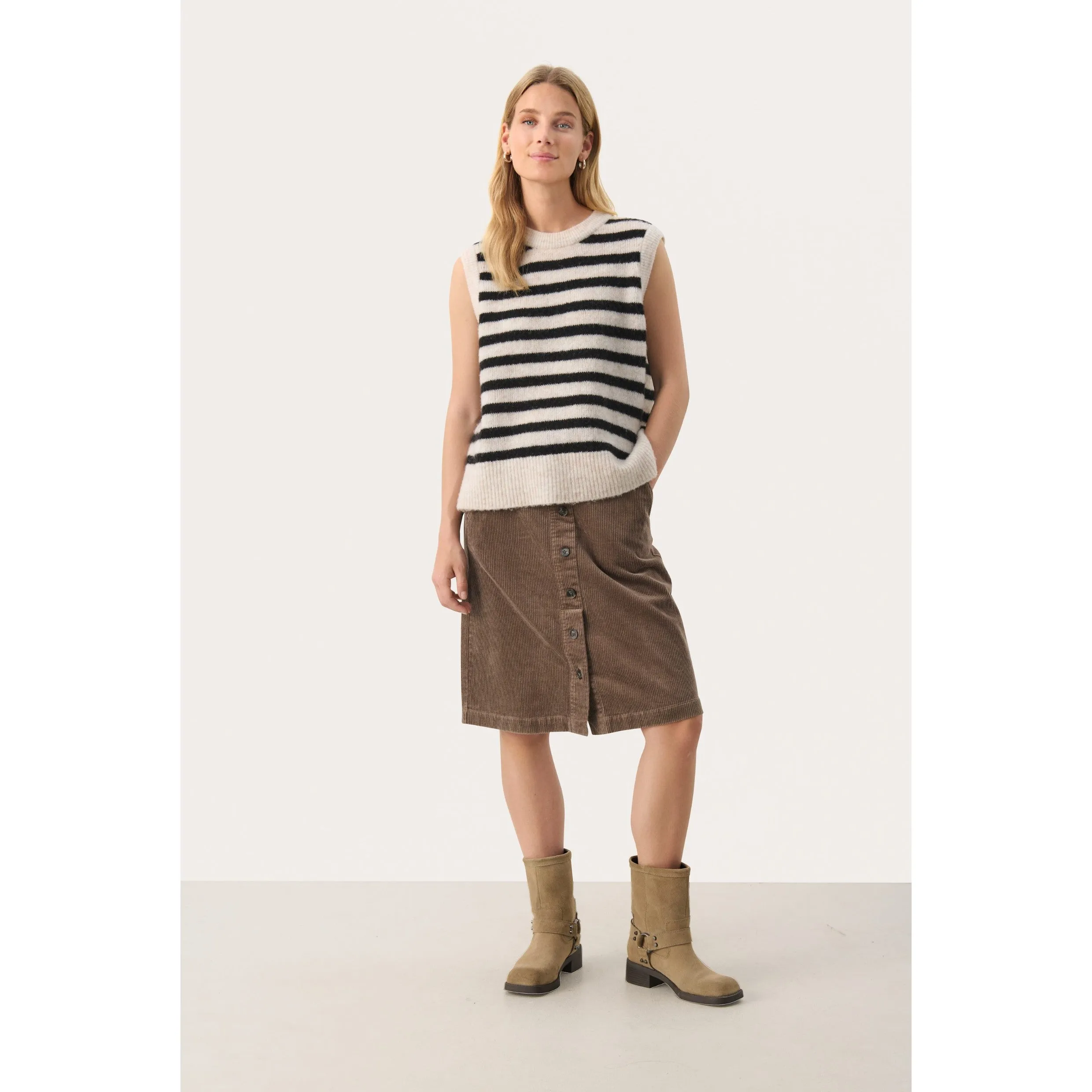 Part Two Emmely Tank Jumper in Black Stripe 30309150