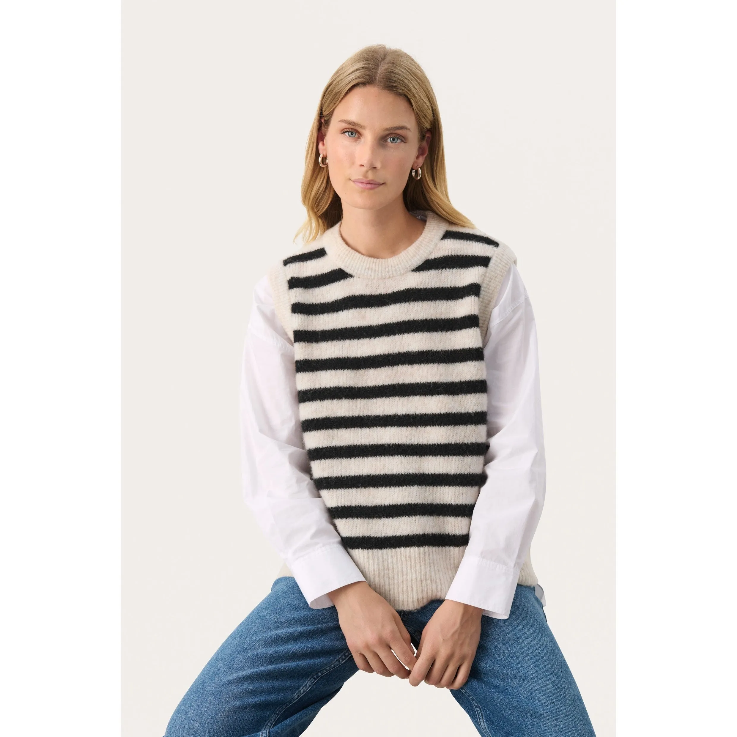 Part Two Emmely Tank Jumper in Black Stripe 30309150