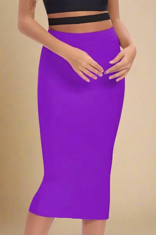 Pencil High Waist Bandage Midi Skirt - Plum Purple