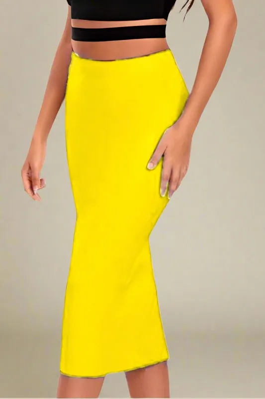 Pencil High Waist Bandage Midi Skirt - Sun Yellow