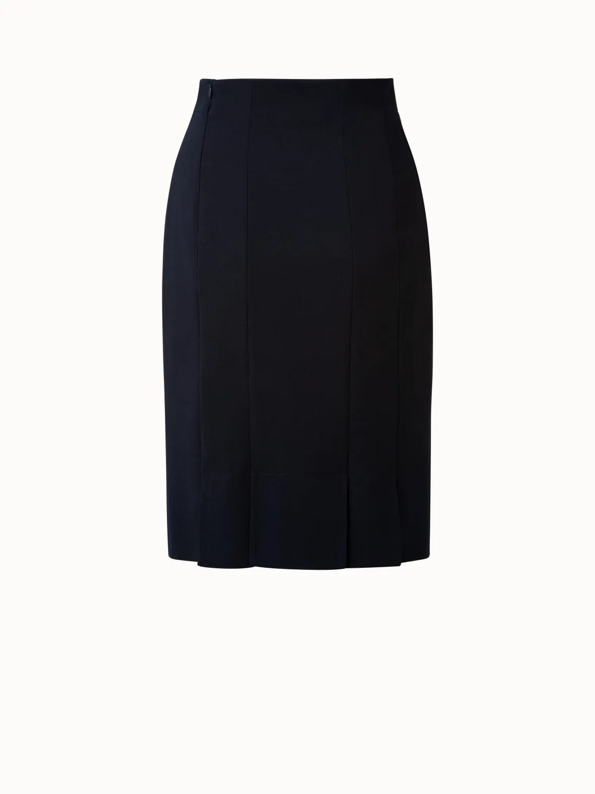 Pencil Skirt from Wool Double-Face with Back Slits