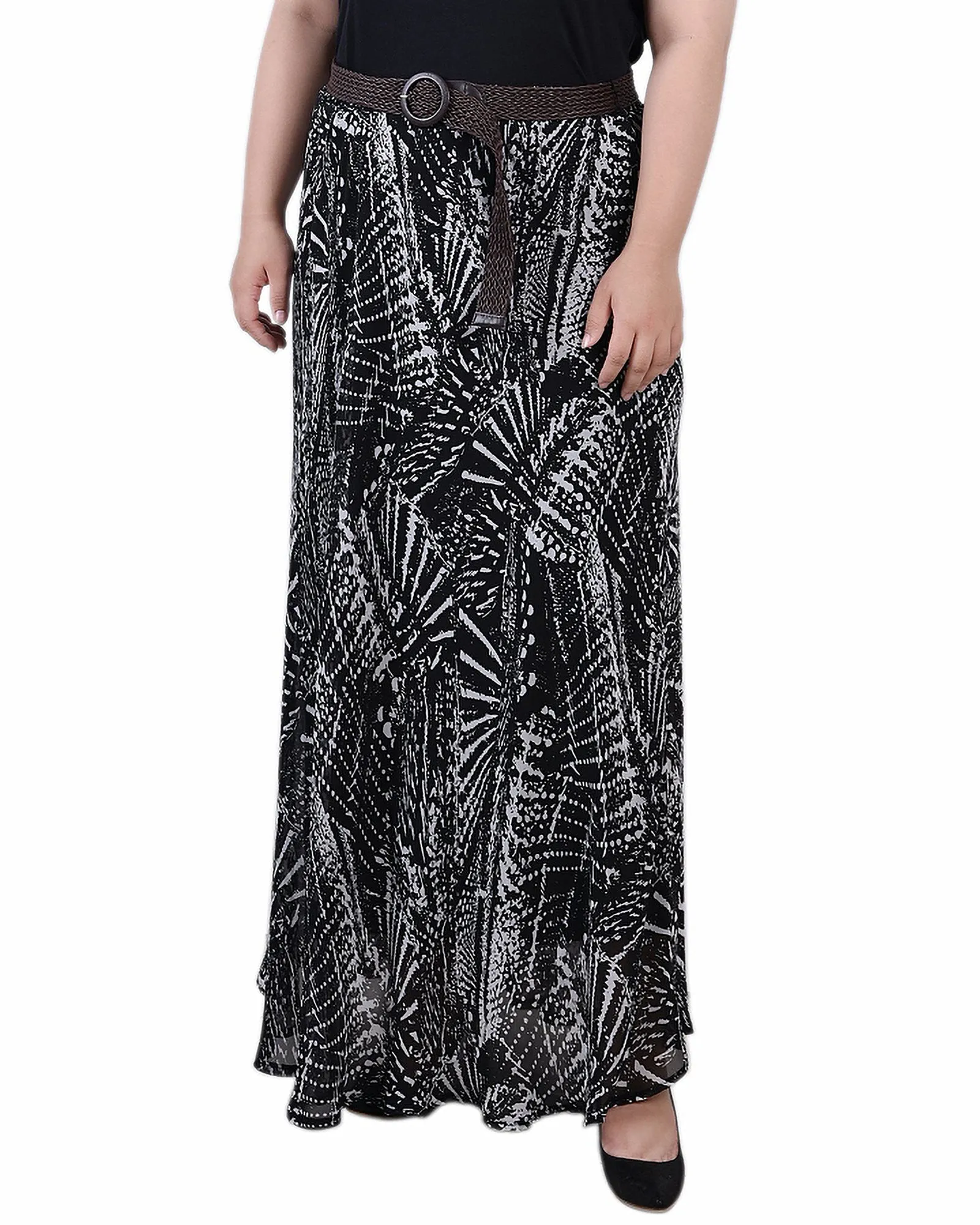 Plus Size Chiffon Maxi Skirt