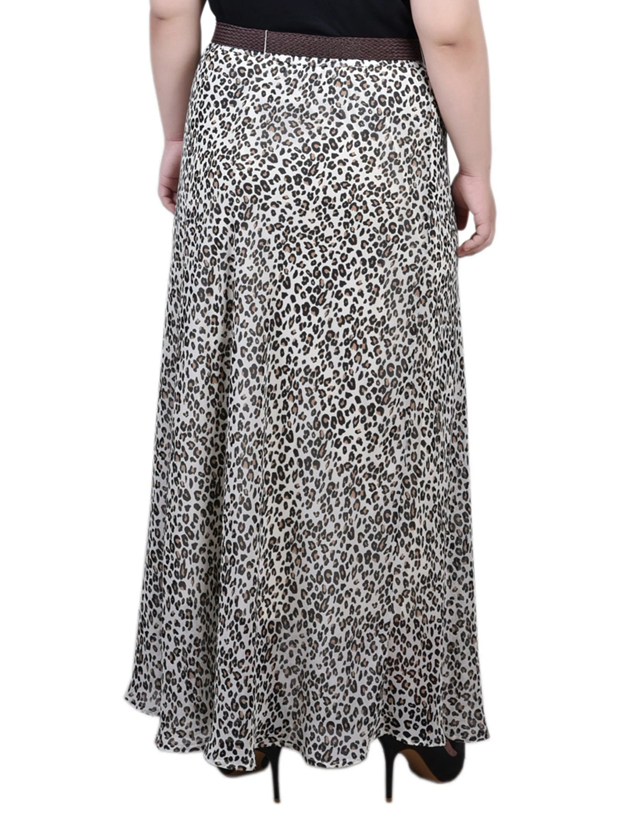 Plus Size Chiffon Maxi Skirt