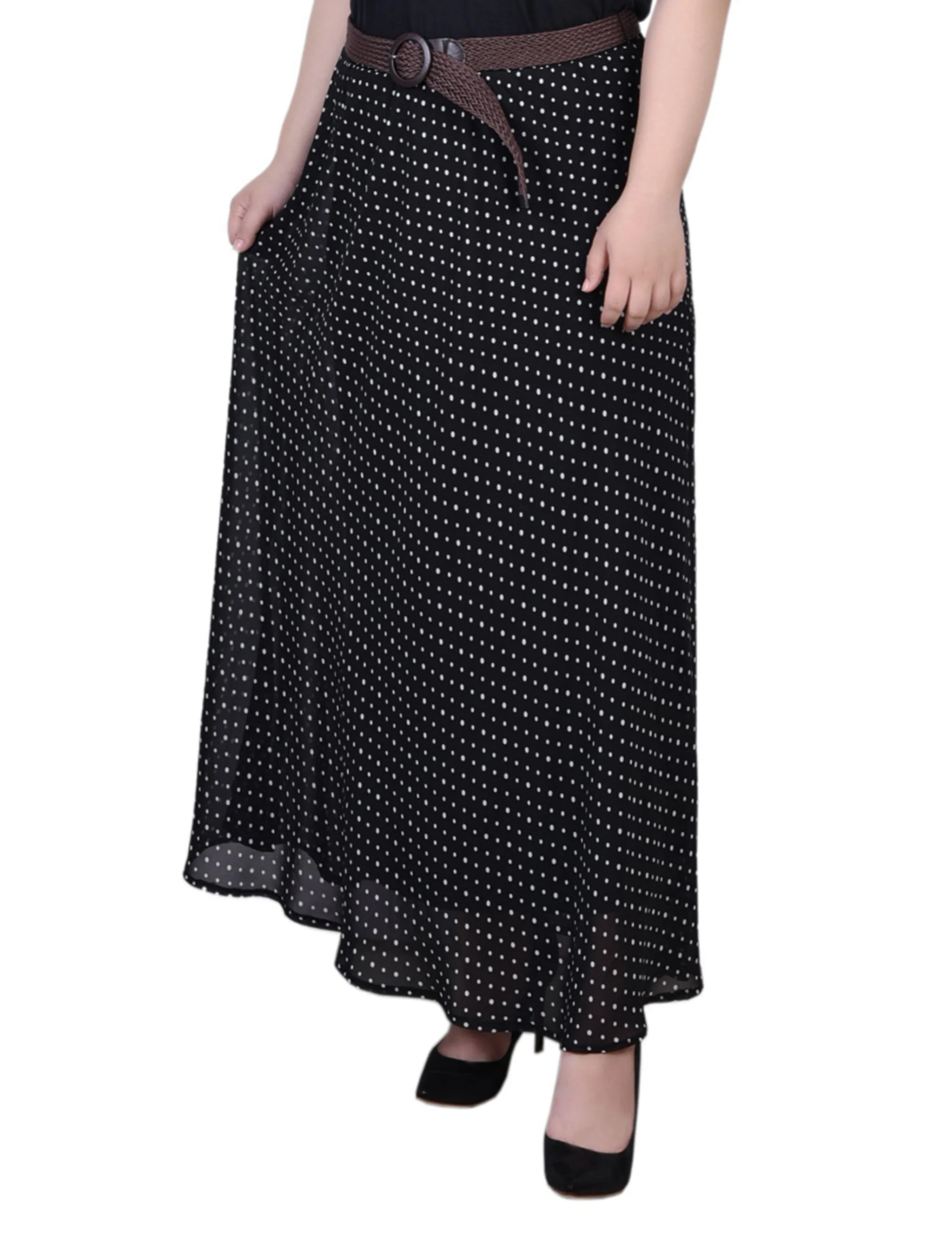 Plus Size Chiffon Maxi Skirt