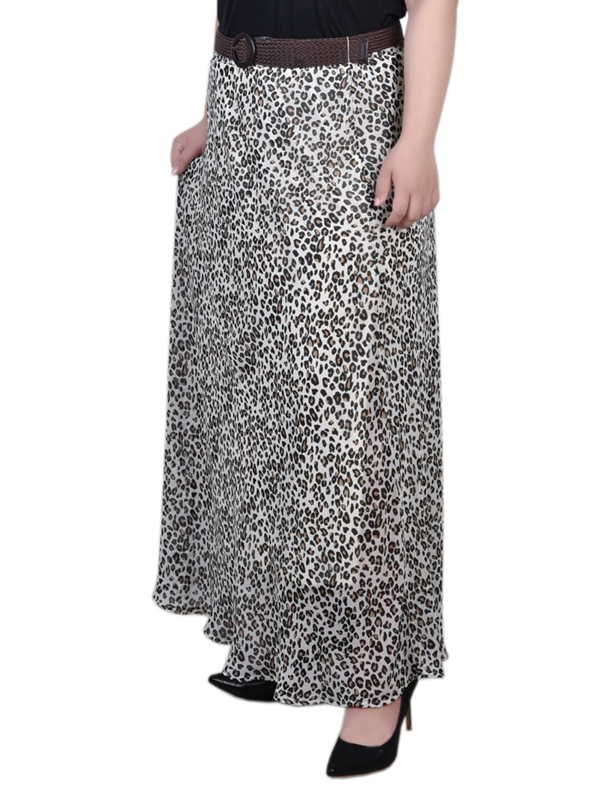 Plus Size Chiffon Maxi Skirt