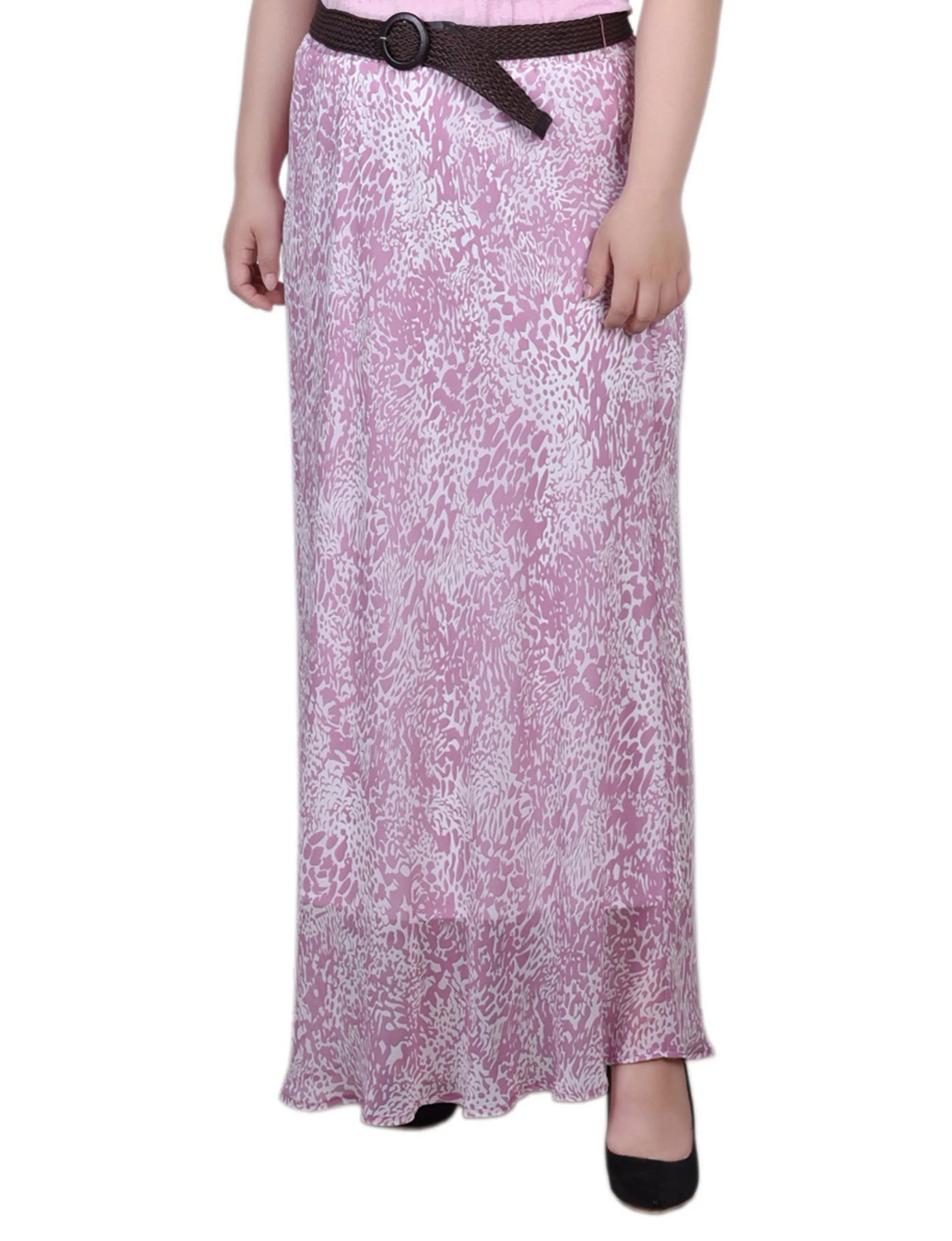 Plus Size Chiffon Maxi Skirt