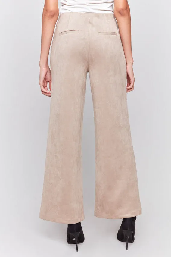 Pull-On Faux Suede Flare Pant