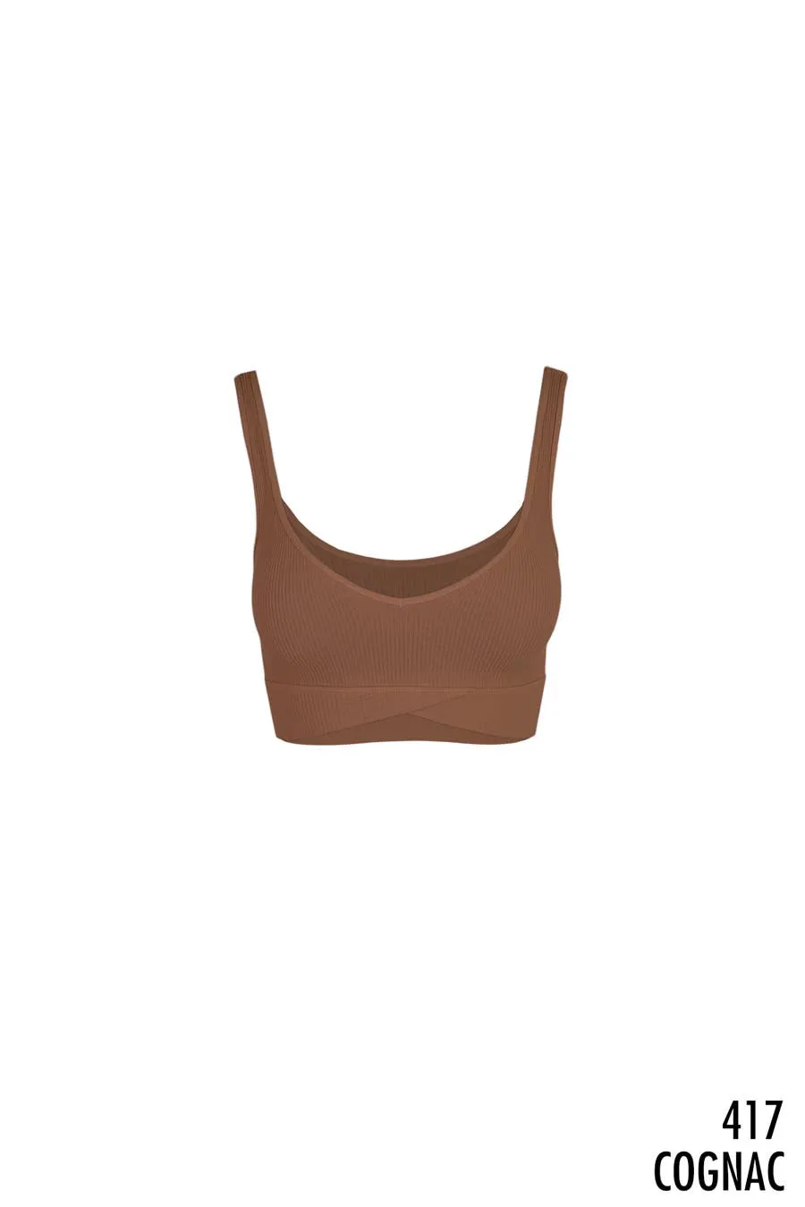 Ribbed Crossover Bra Top - 3 Colors