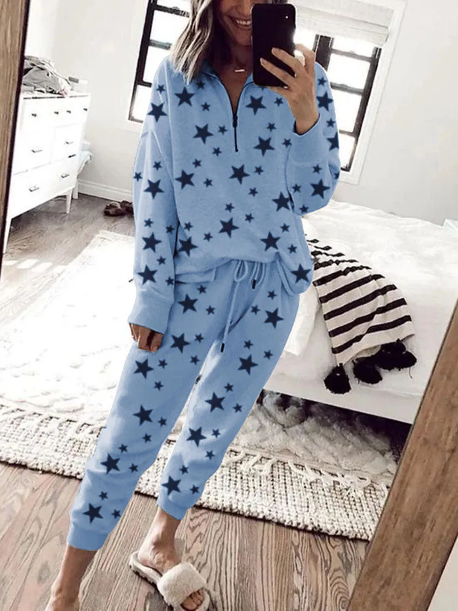 Romantic Starry Sky Casual Loose Knit Suit