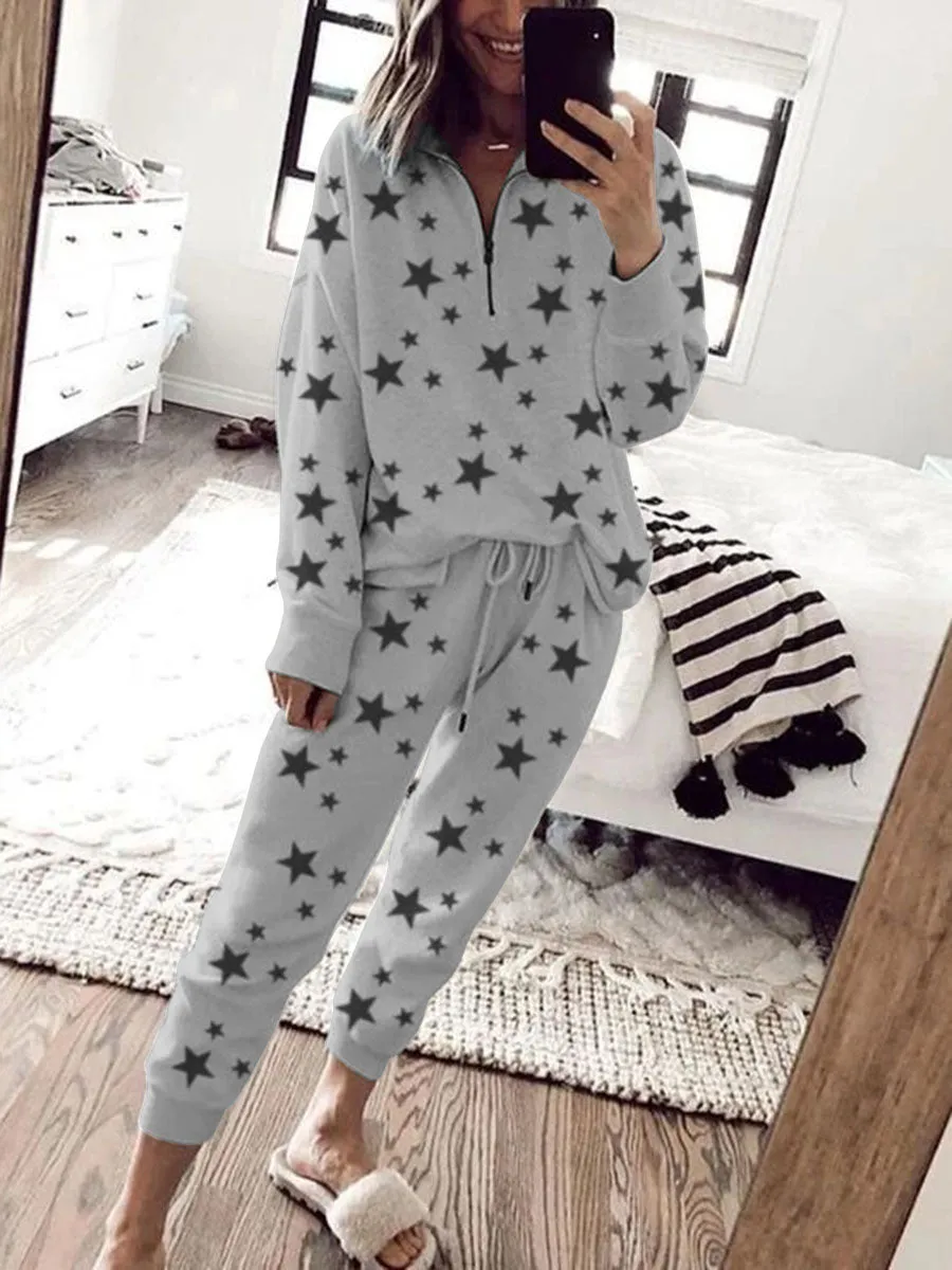 Romantic Starry Sky Casual Loose Knit Suit