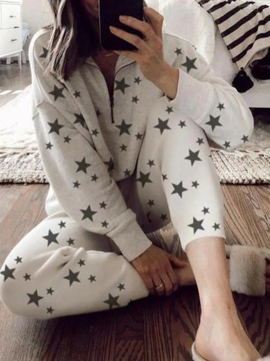 Romantic Starry Sky Casual Loose Knit Suit