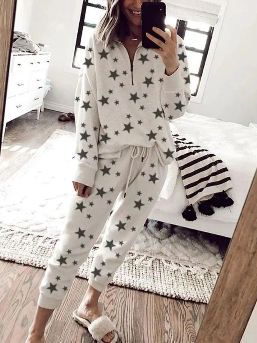 Romantic Starry Sky Casual Loose Knit Suit