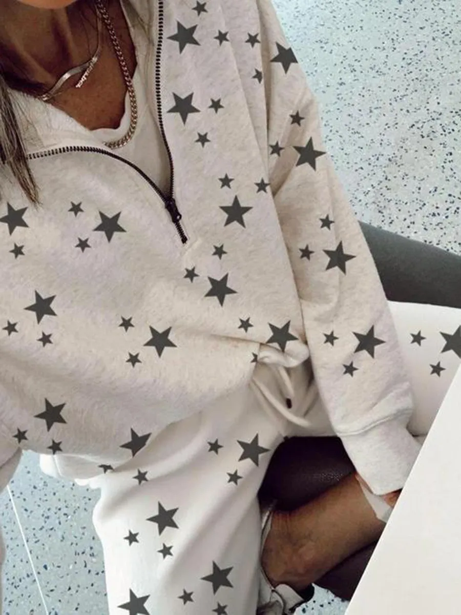 Romantic Starry Sky Casual Loose Knit Suit