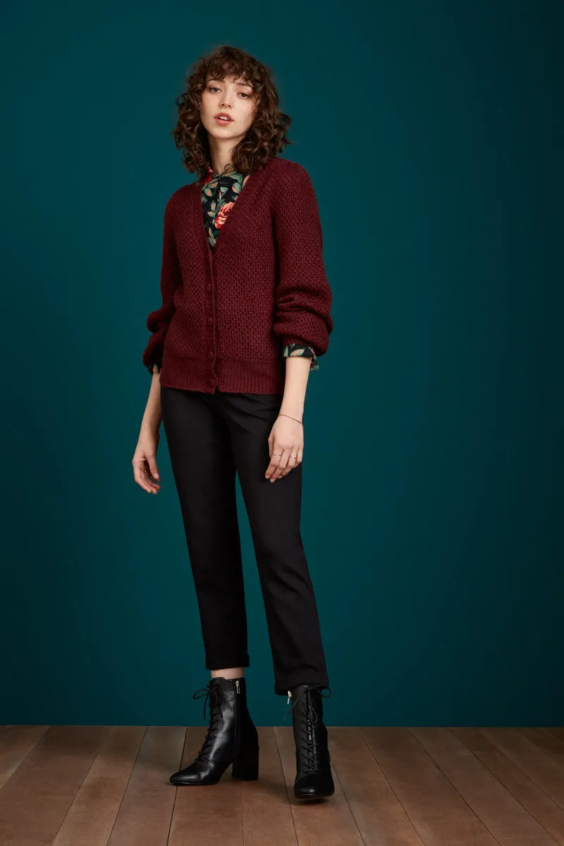 Rood gebreid vest | King Louie cardi V farfalle windsor red