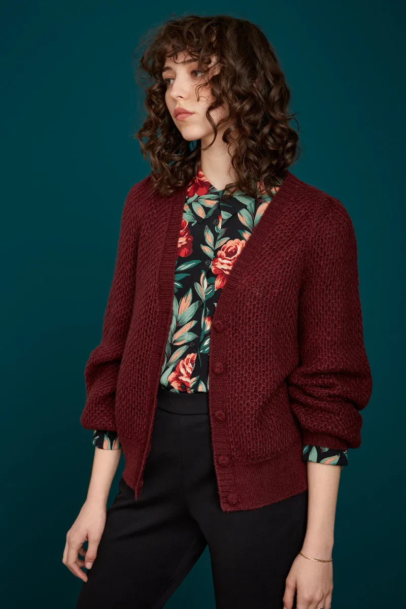 Rood gebreid vest | King Louie cardi V farfalle windsor red