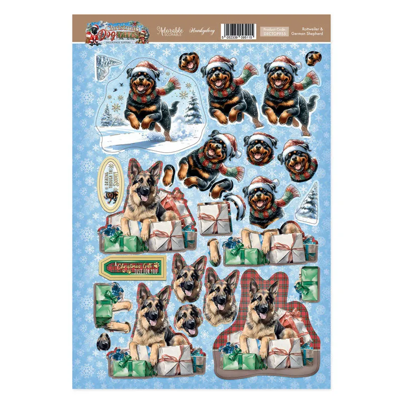 Rottweiler & German Shepherd Decoupage Topper Sheet