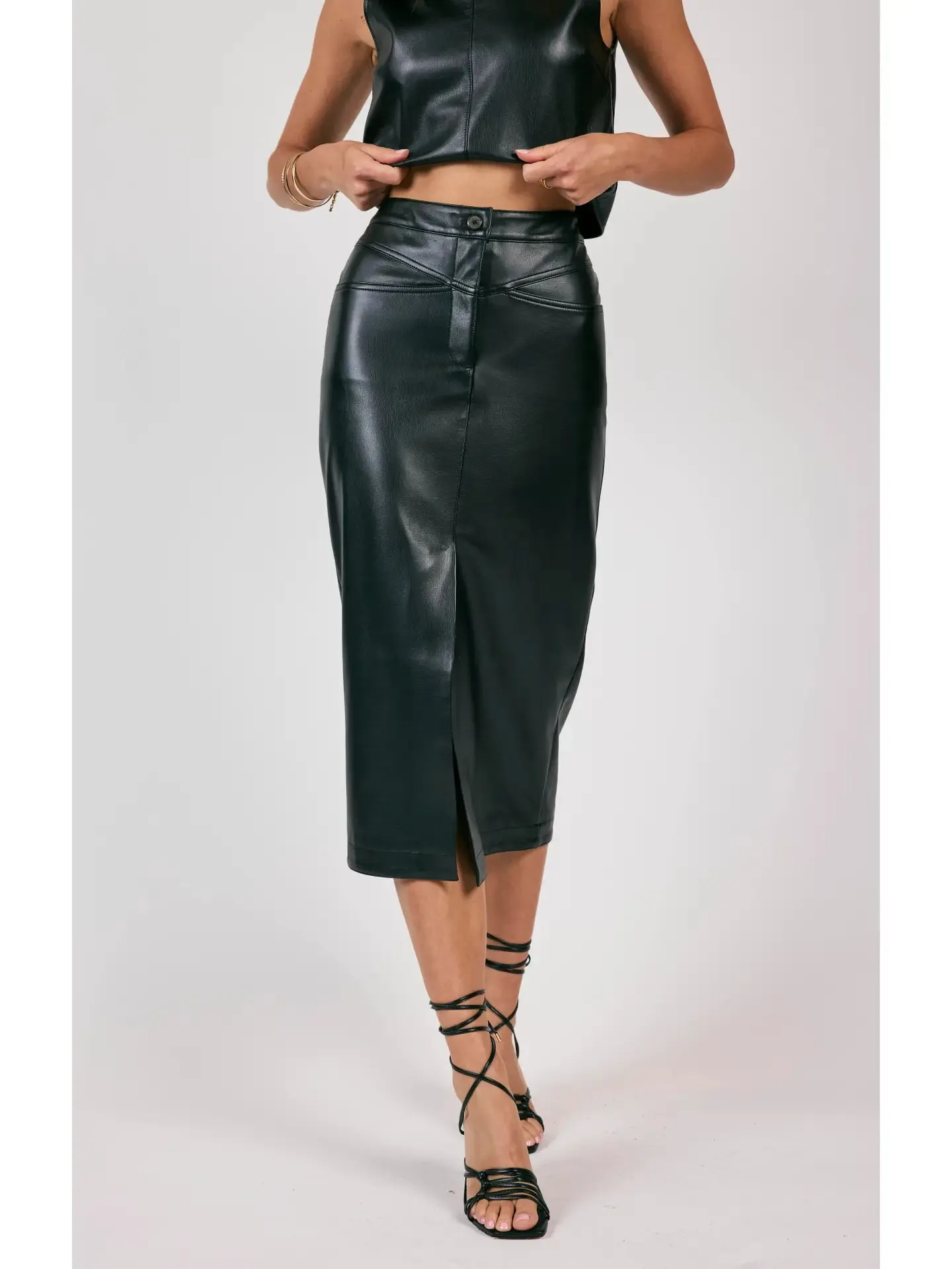 Sage the Label New Era Faux Leather Maxi Skirt