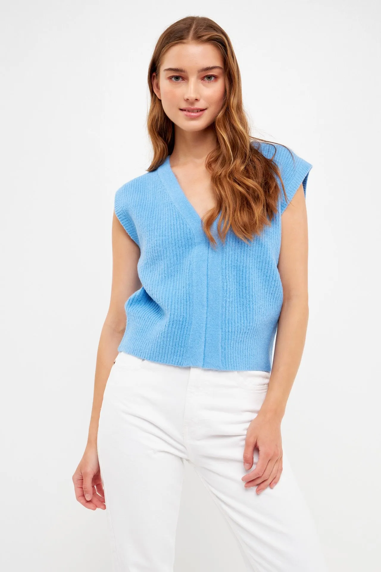 Sav V-Neck Knit Sweater Vest