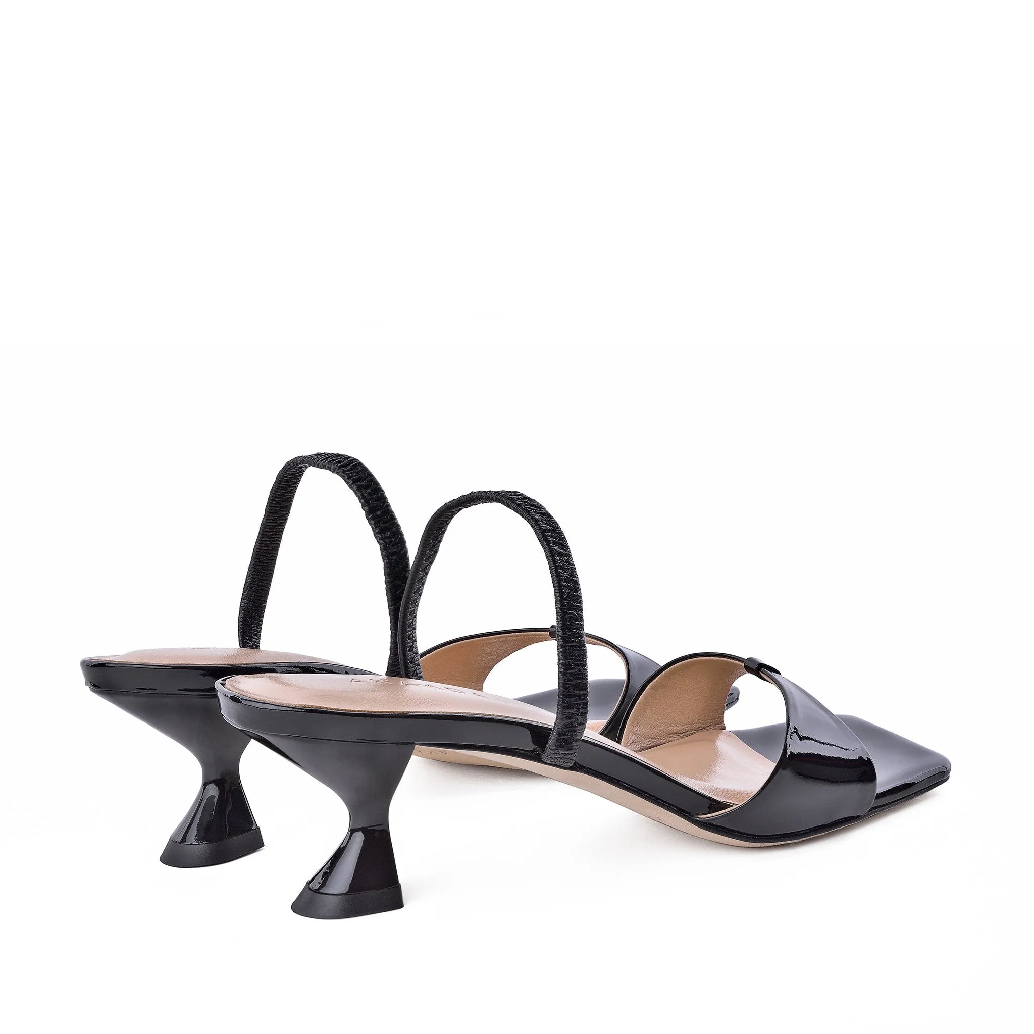 Sayuri Black Patent Leather Sandals