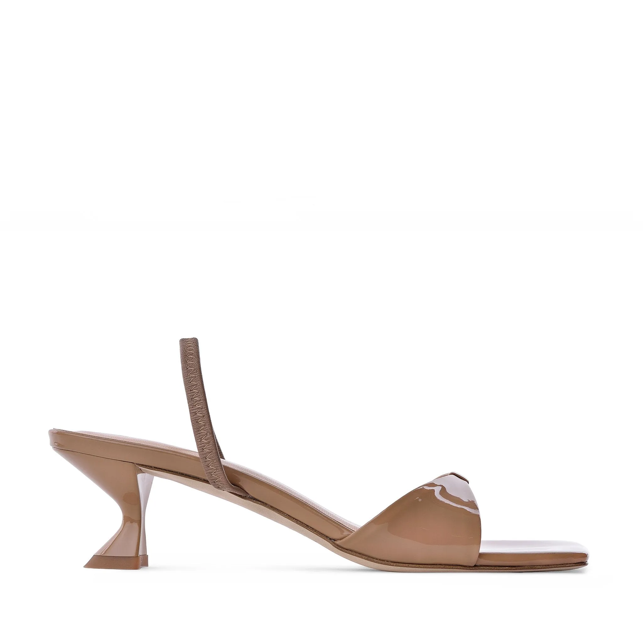 Sayuri Nude Patent Leather Sandals