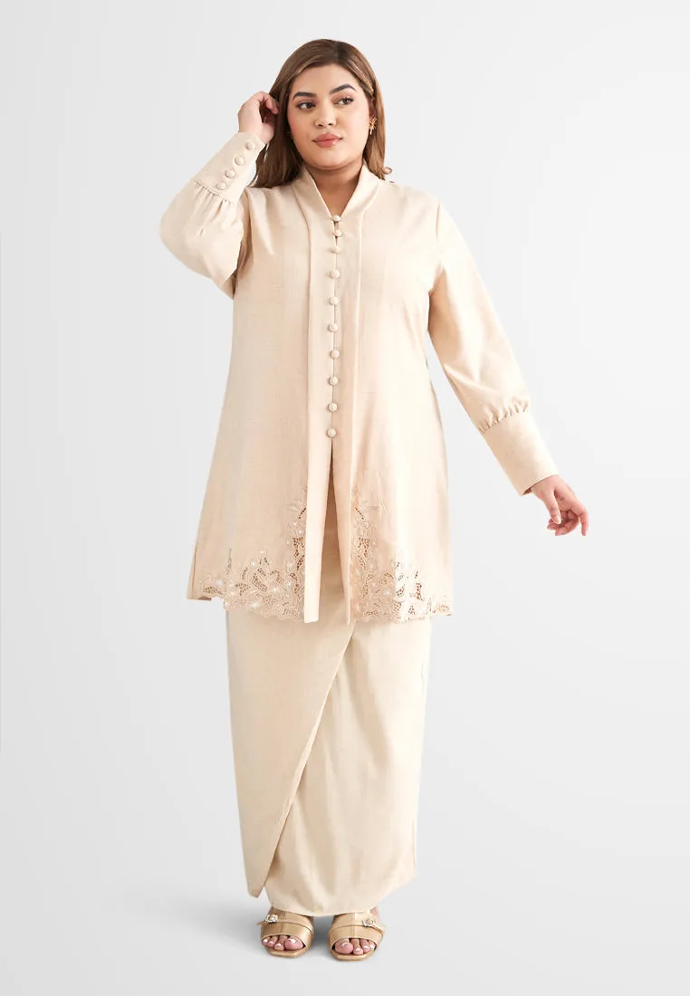 Senah Rico Rinaldi Classic Kebaya Set - Beige