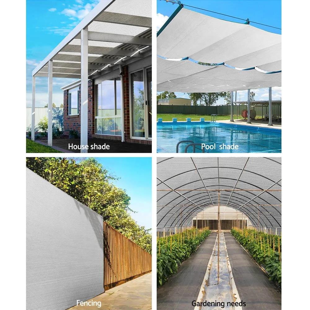 Shade Sail Cloth Mesh 50% UV Block Greenhouse Pool Patio Carport 3.66 x 10M White