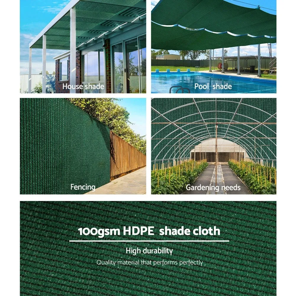 Shade Sail Cloth Mesh 50% UV Block Greenhouse Pool Patio Carport 3.66 x 30M Green