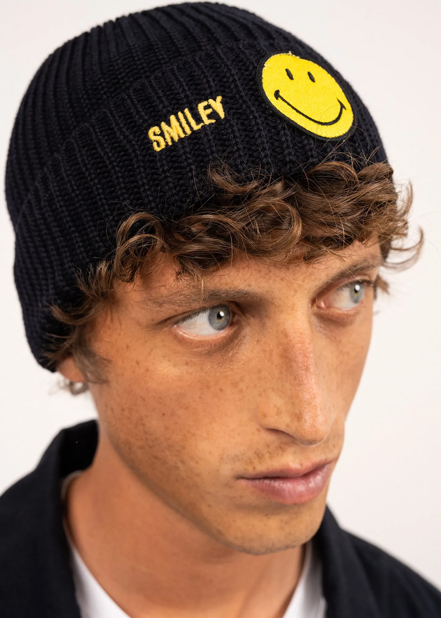 Smiley sailor hat in wool - SAINT JAMES x Smiley (NAVY)