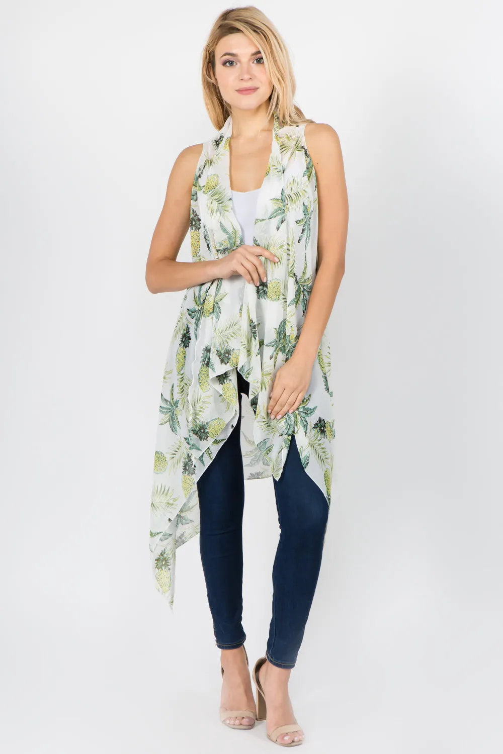 SN-1C38 chiffon pineapple design vest