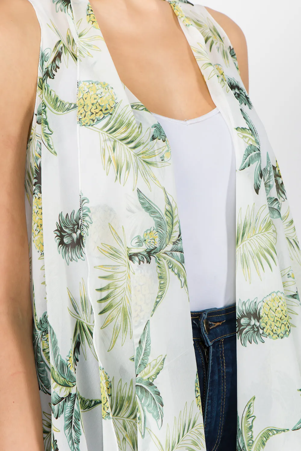 SN-1C38 chiffon pineapple design vest