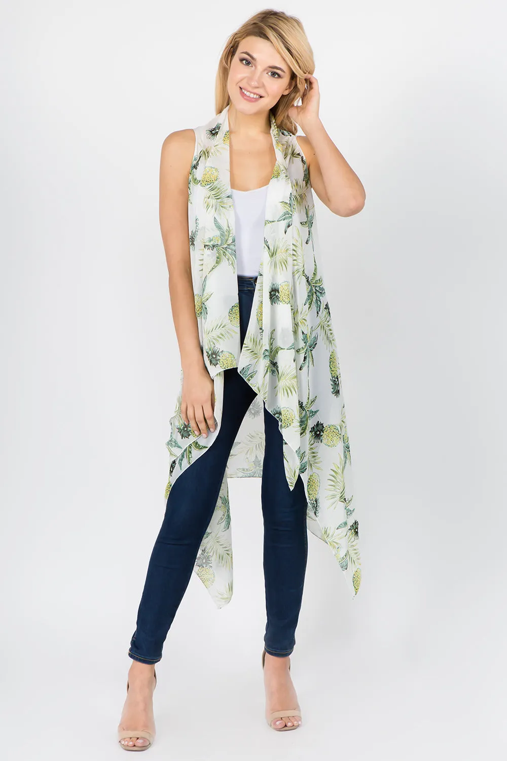 SN-1C38 chiffon pineapple design vest