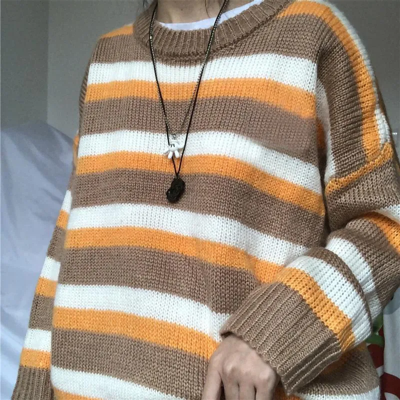 Soft Woolen Autumn Colors Knit Ripped Loose Sweater