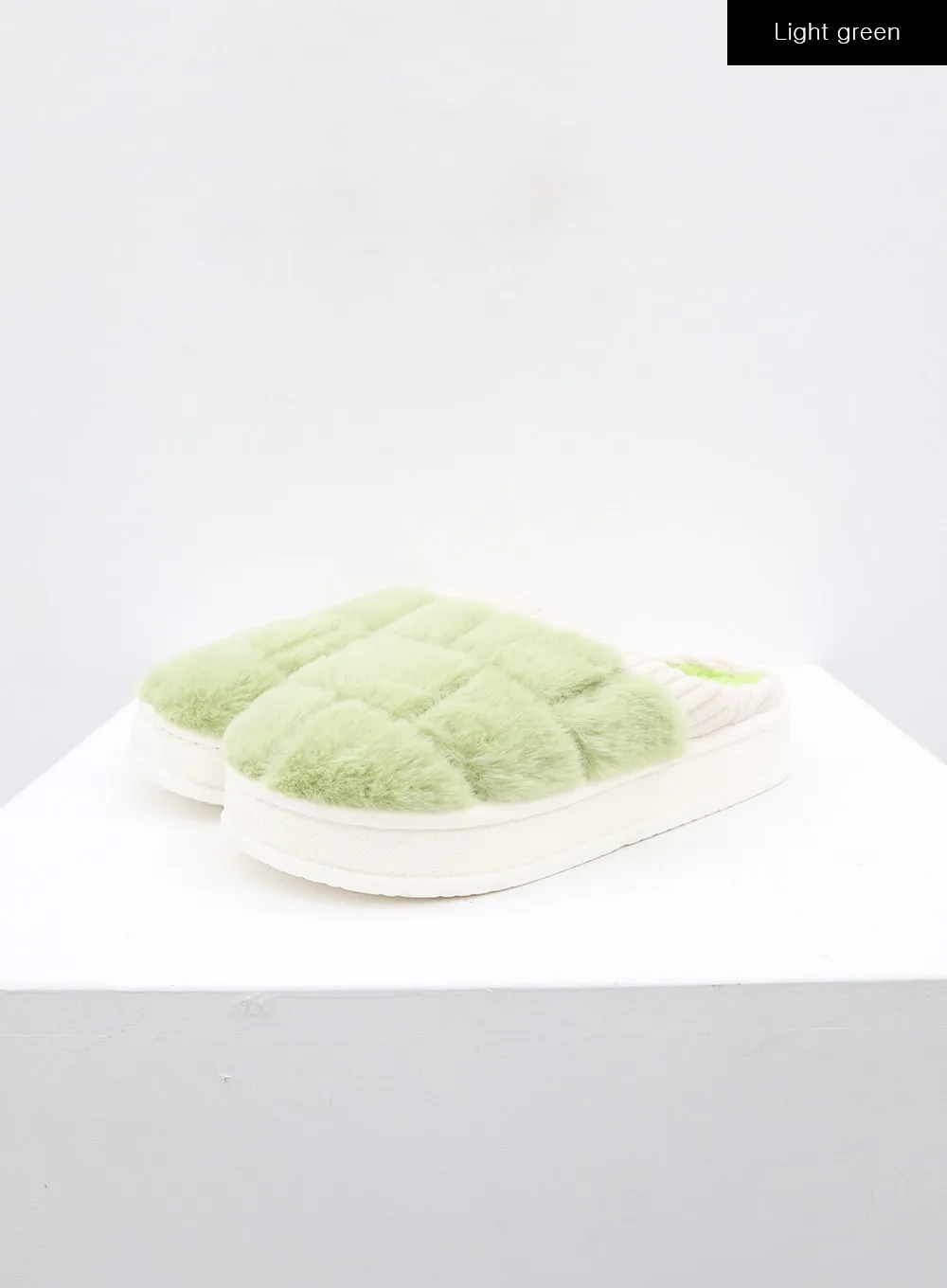 Square Faux Fur Slippers BD01