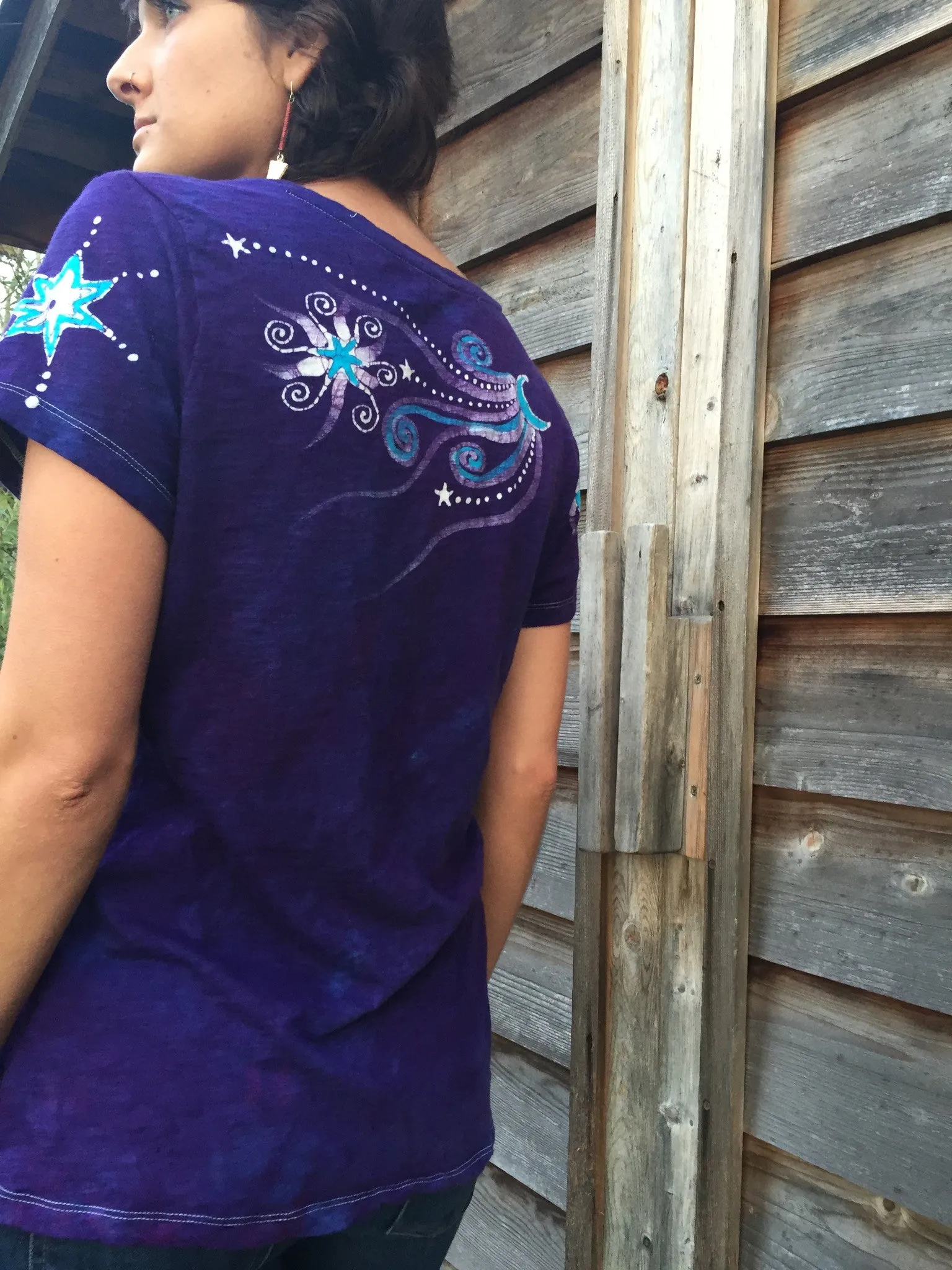 Starry Day Handmade Batik Summer Tee