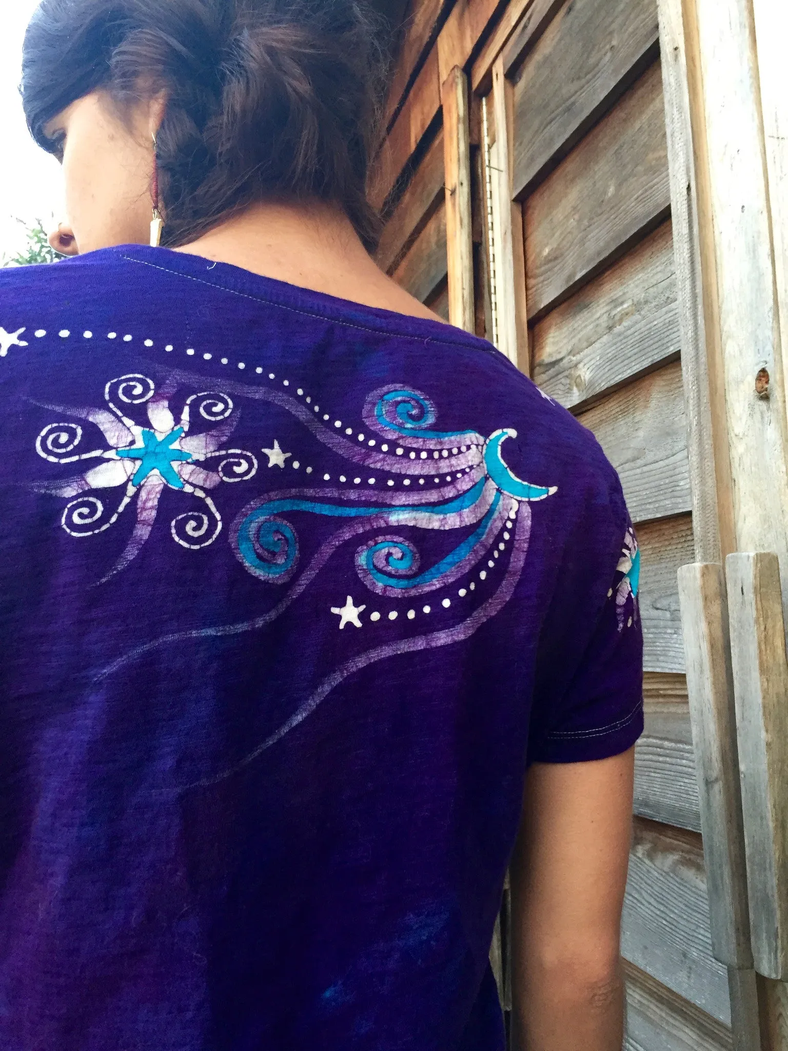 Starry Day Handmade Batik Summer Tee