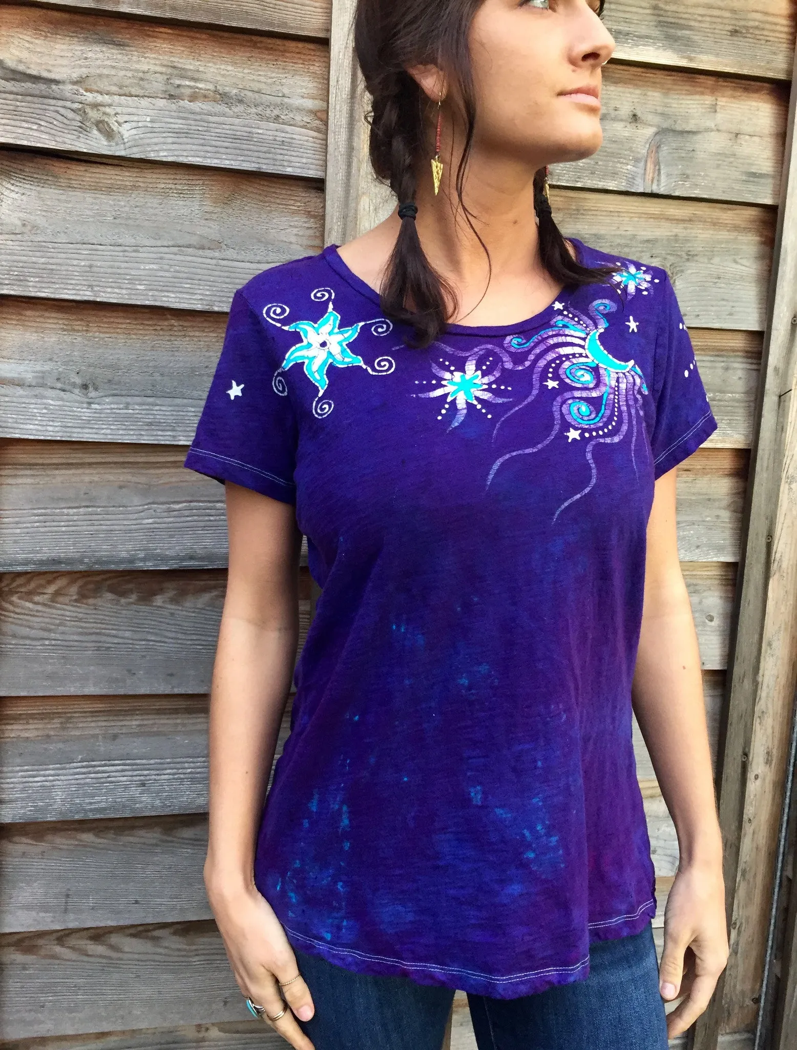 Starry Day Handmade Batik Summer Tee