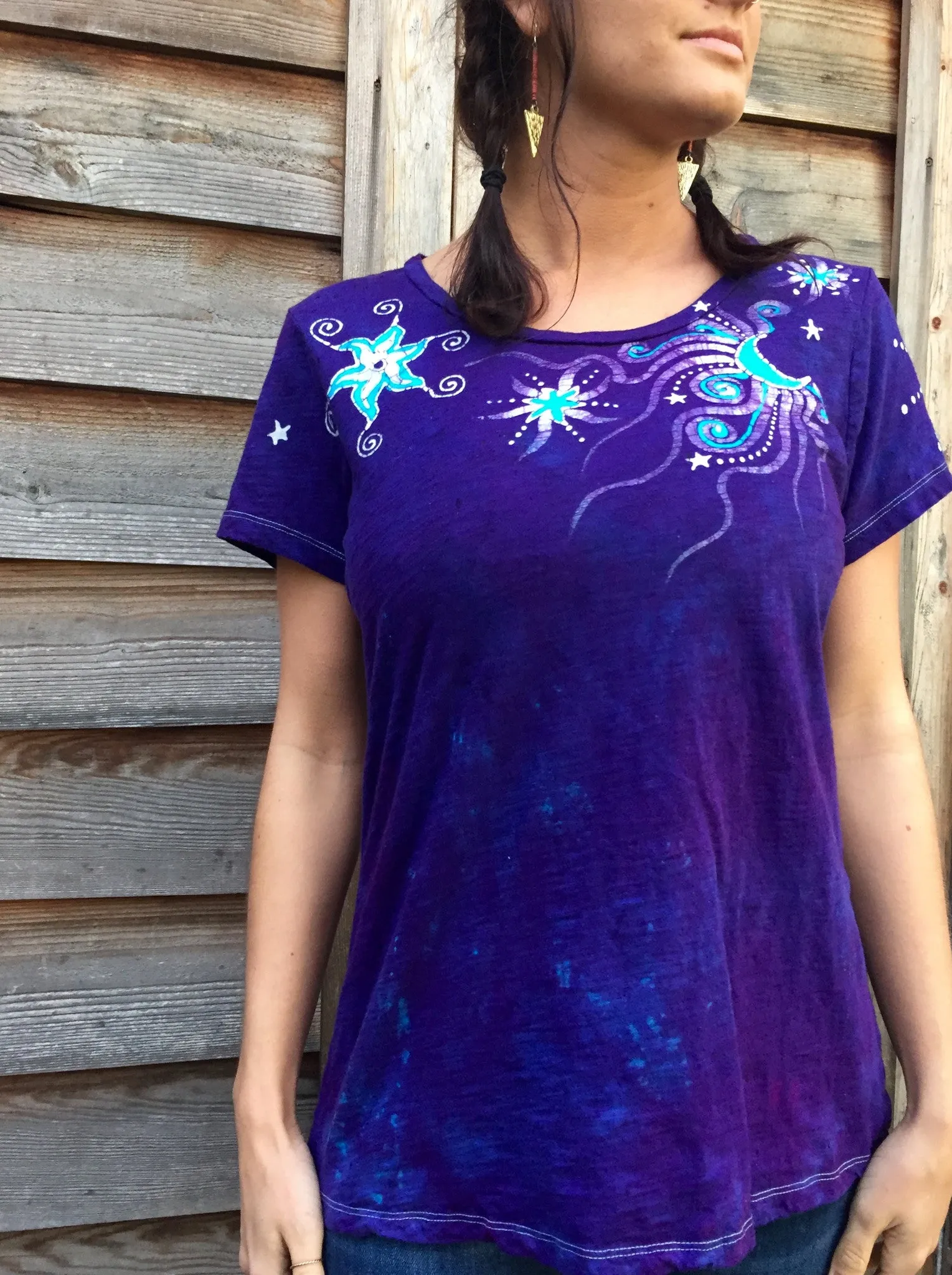 Starry Day Handmade Batik Summer Tee