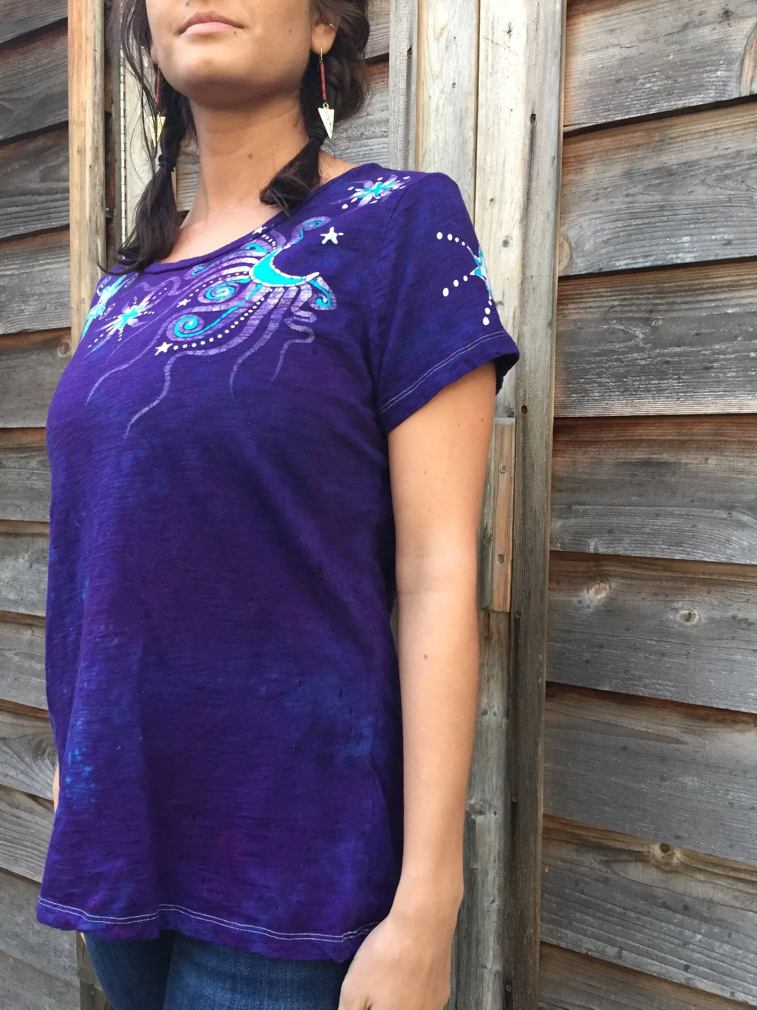 Starry Day Handmade Batik Summer Tee