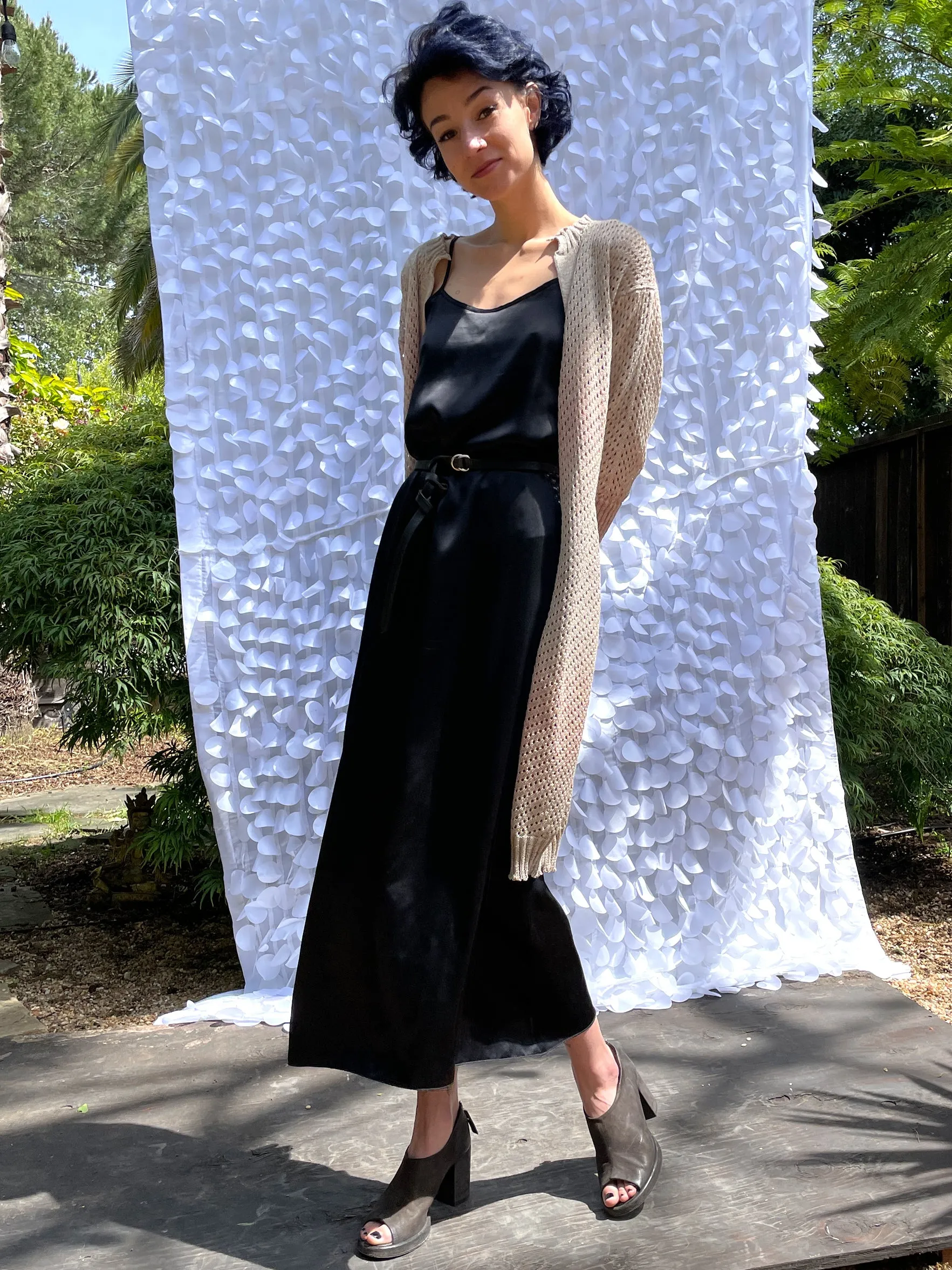 Starry Pointelle Silk Ombré Duster