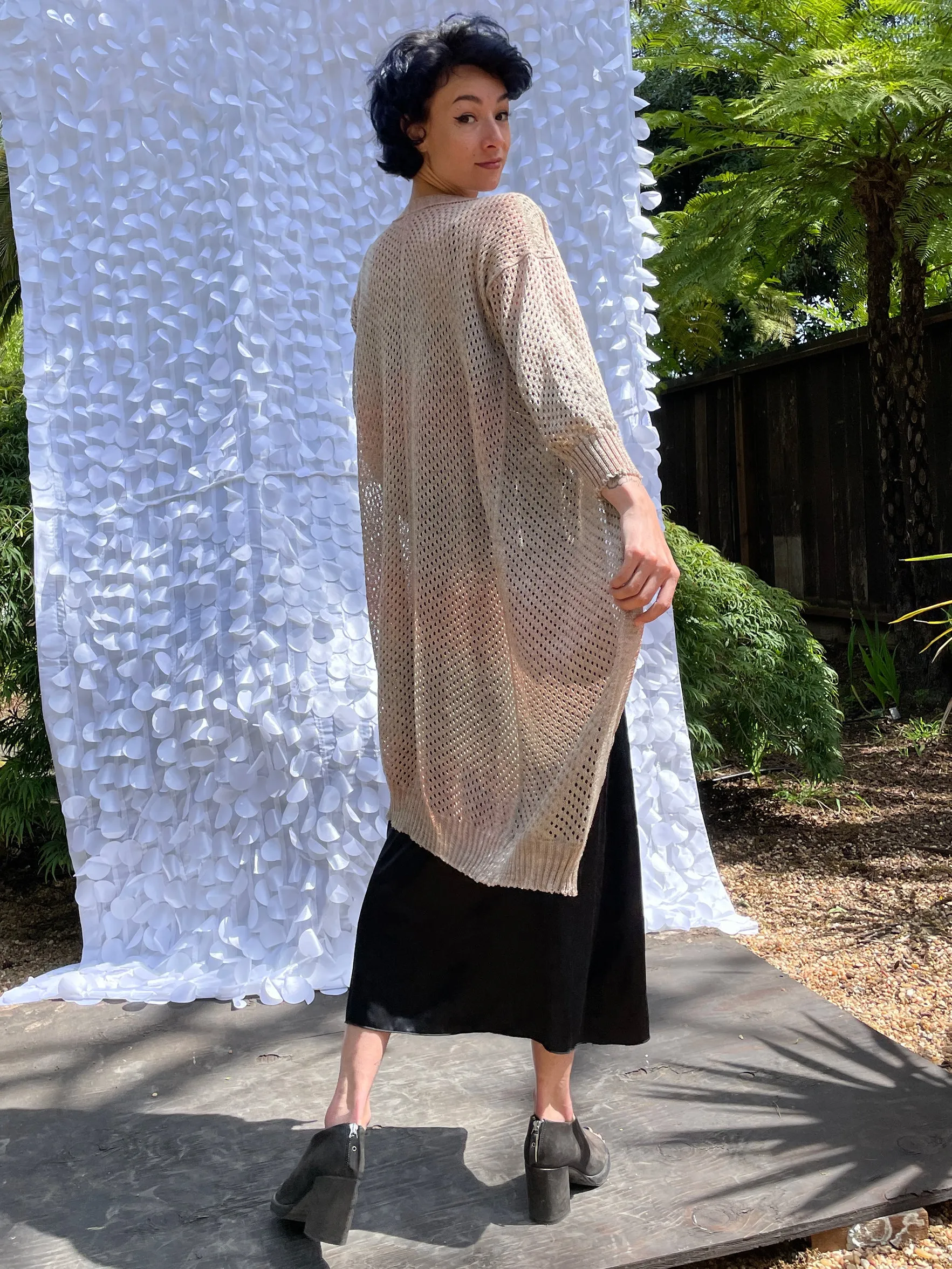 Starry Pointelle Silk Ombré Duster