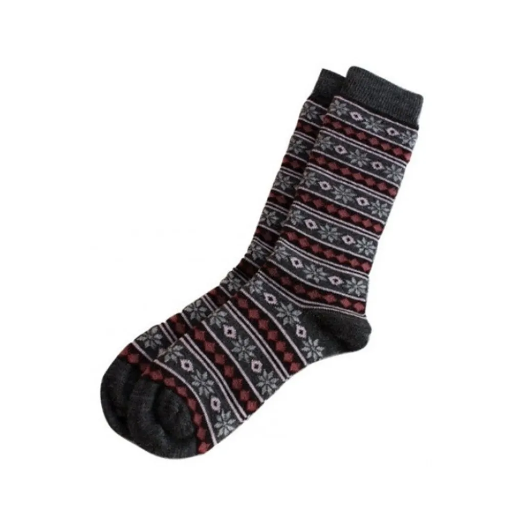 Starry Stripe Alpaca Crew Socks - Unisex