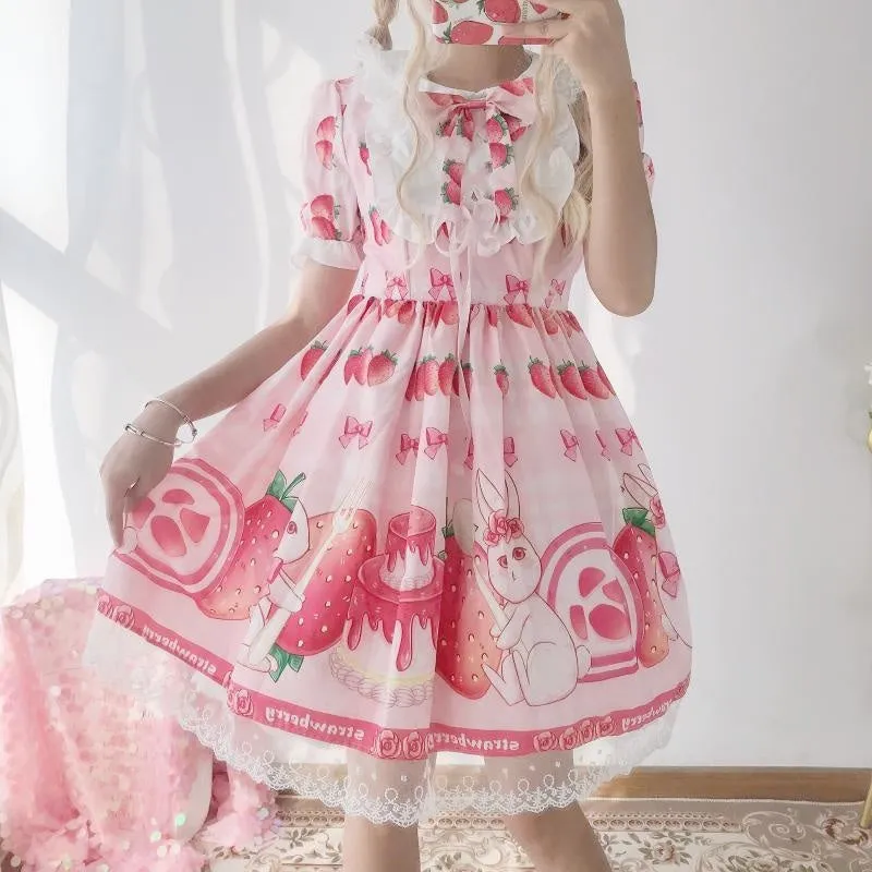 Strawbunny Shortcake Lolita Dress