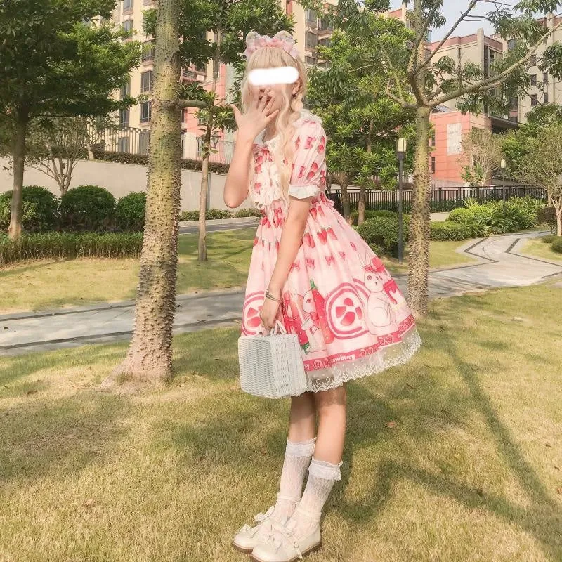 Strawbunny Shortcake Lolita Dress