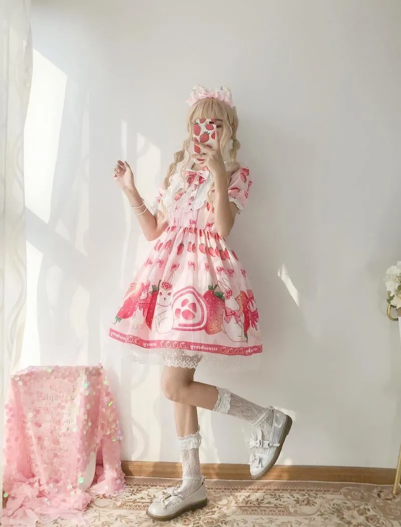 Strawbunny Shortcake Lolita Dress