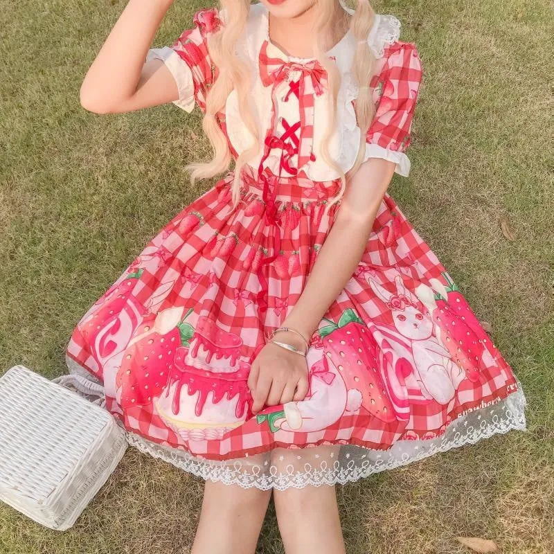 Strawbunny Shortcake Lolita Dress