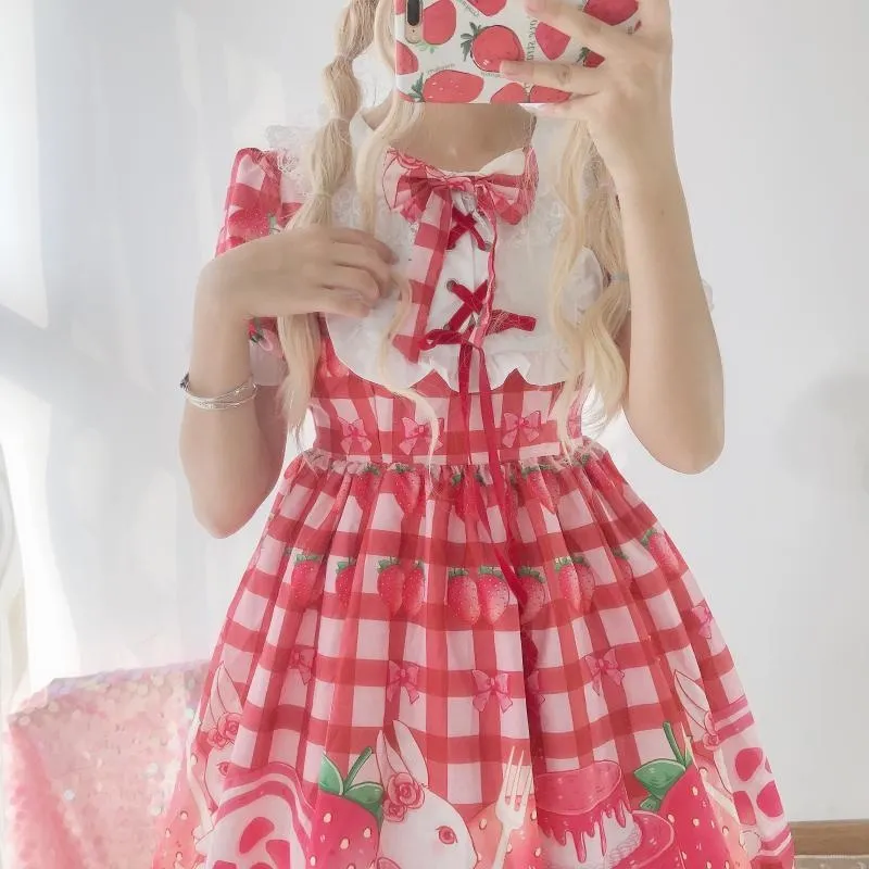 Strawbunny Shortcake Lolita Dress