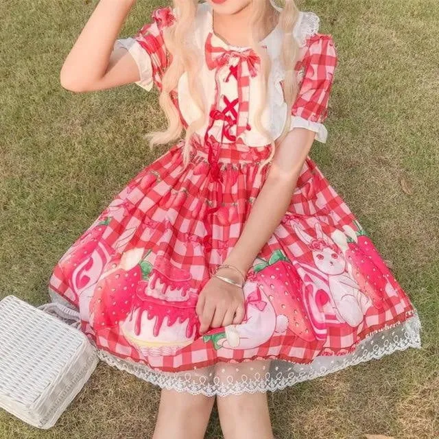 Strawbunny Shortcake Lolita Dress