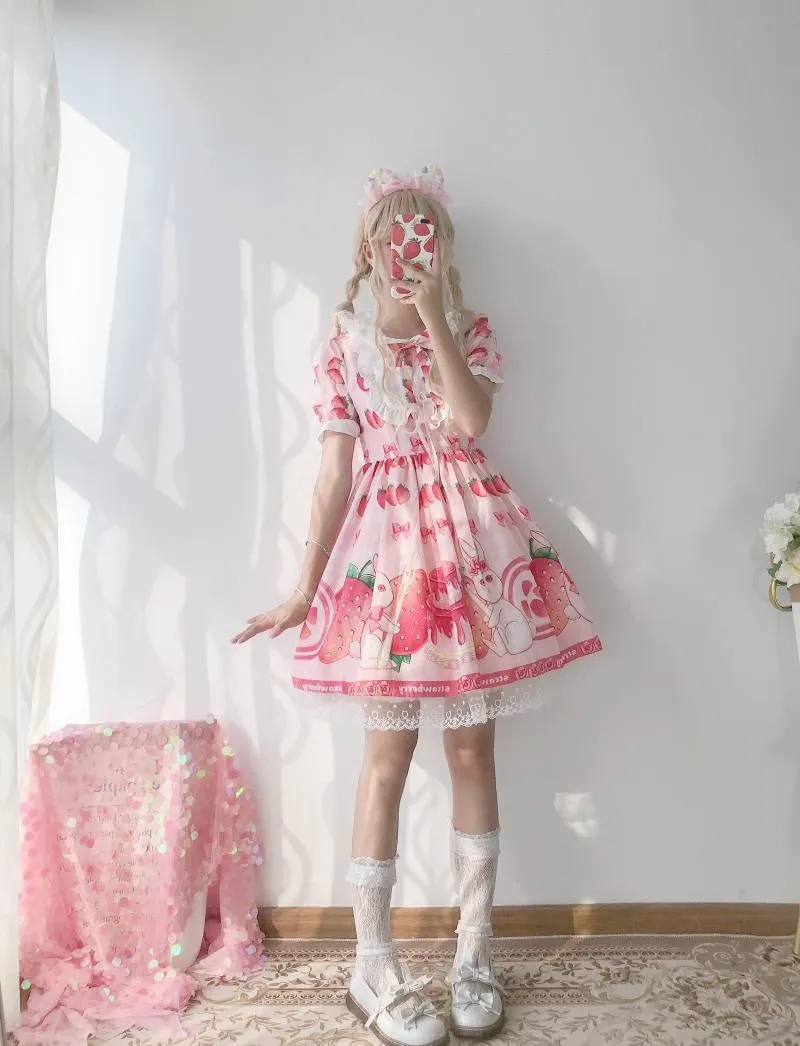 Strawbunny Shortcake Lolita Dress